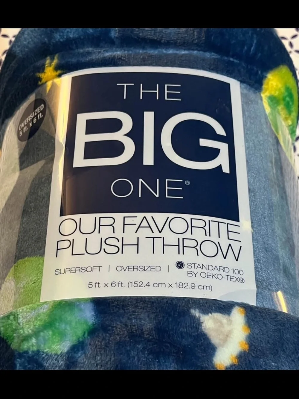 NEW The Big One Oversized Blue Space Plush Throw Planets Galaxy Stars Ultra Cozy
